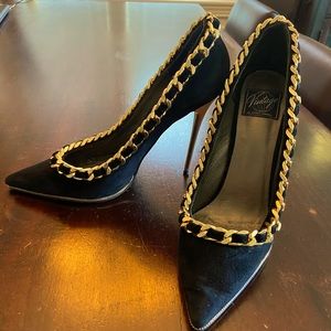 Gorgeous Jeffrey Campbell black suede & hold stiletto! Size US 10, runs small